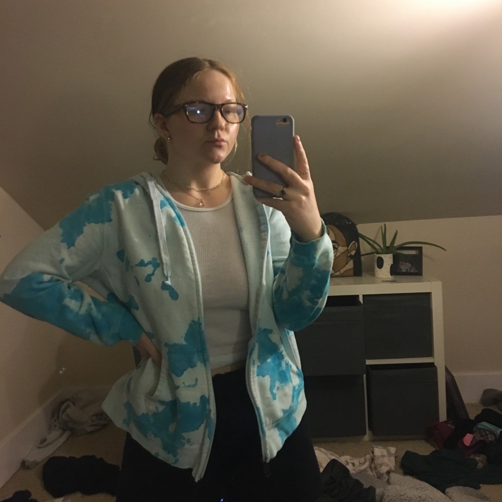 Champion Blue tie-dye zip up